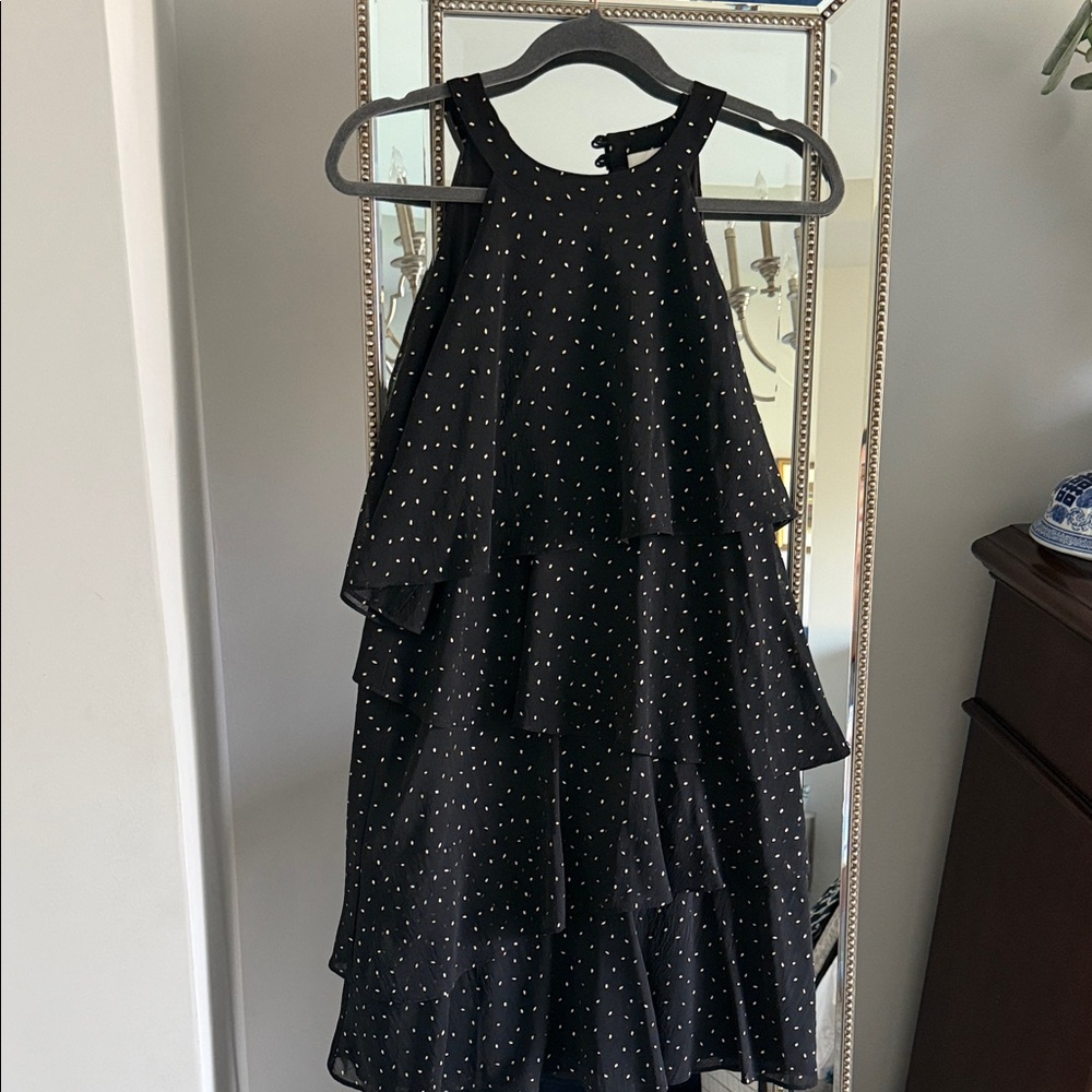 Elegant Black Polka Dot Mini Dress